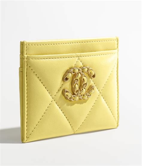 yellow chanel card holder